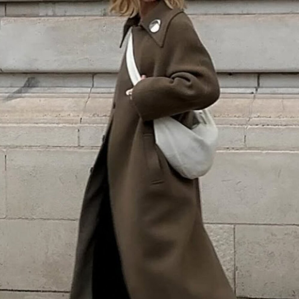 White vegan leather croissant bag